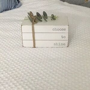 Choose to Shine Wood Book Decor